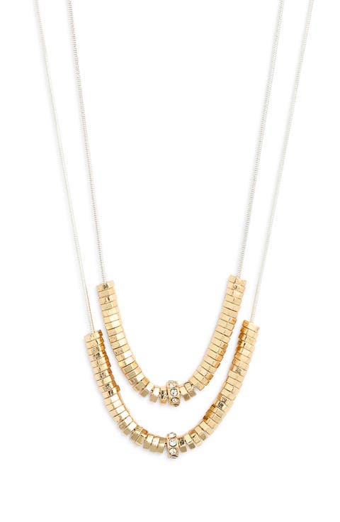 Layered Metal Bead Necklace