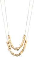 Open Edit Layered Metal Bead Necklace