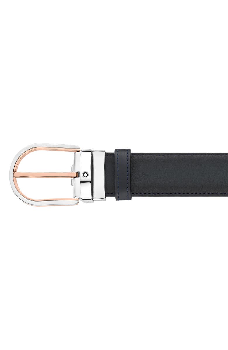 Montblanc Horseshoe Buckle Leather Belt, Alternate, color, 