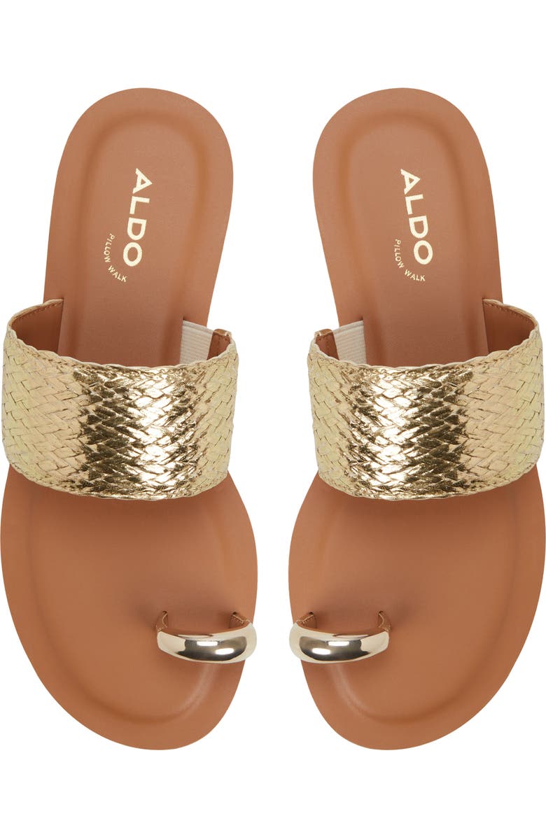 ALDO Beachwalk Slide Sandal, Alternate, color, Gold