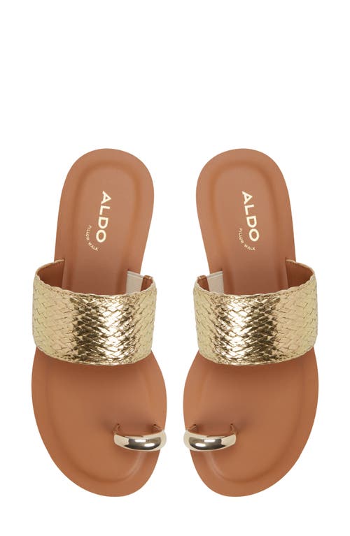 Aldo Beachwalk Slide Sandal In Gold