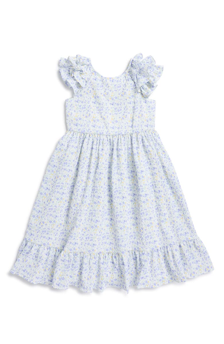 Pippa & Julie Kids' Floral Ruffle Sleeve Maxi Dress, Main, color,
