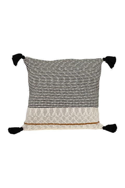 Theo Transitional Beige/Cream Throw Pillow