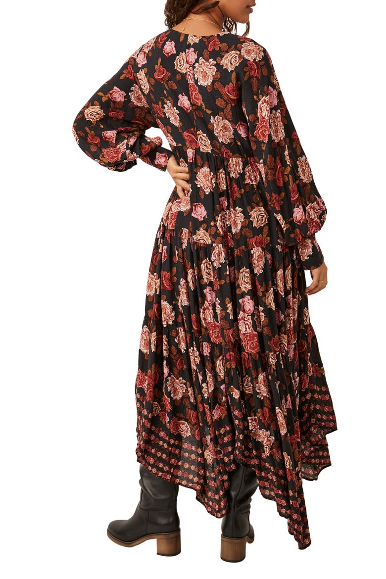 Rows of Roses Long Sleeve Maxi Dress, Alternate, color, BLACK COMBO