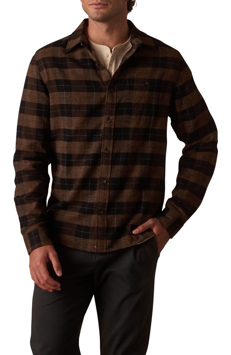 The Normal Brand Hudson Flannel Button-Up Shirt, Main, color, Dark Brown Plaid