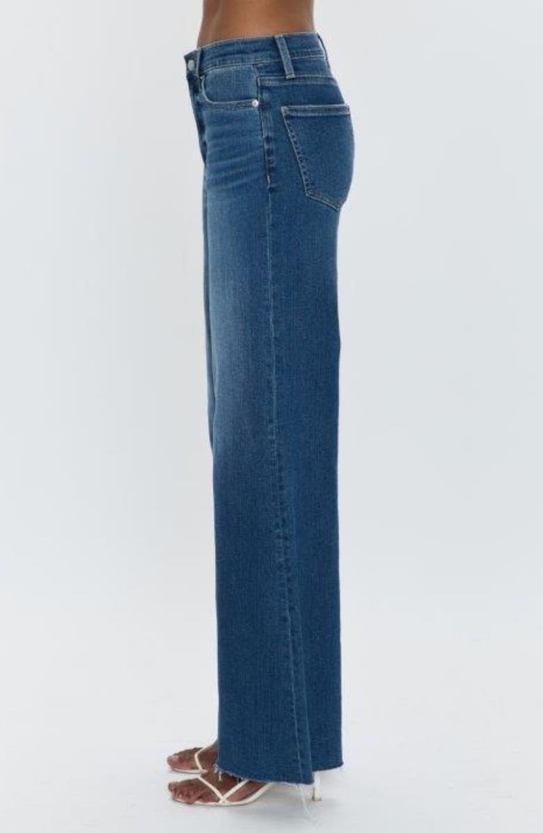 Pistola Izzy High Waist Raw Hem Wide Leg Flare Jeans, Alternate, color, Study