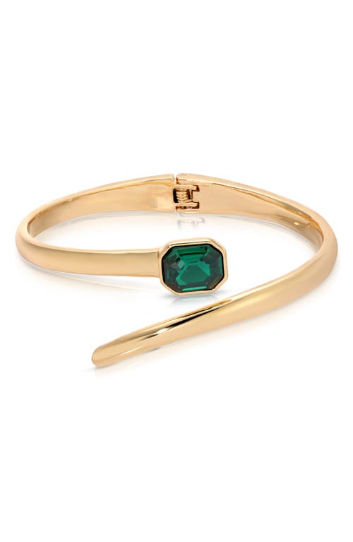 Ettika Emerald Deco Wrap Cuff Bracelet In Green