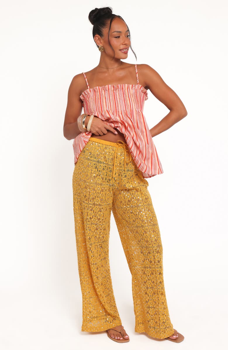 Petal & Pup Jacinta Sequin Lace Pants, Alternate, color, Mango