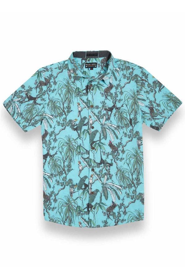 Baja Llama ON OUR WAY UP - VAGABOND BUTTON UP in Green 