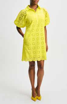 Isaac Mizrahi New York Eyelet Puff Sleeve Shirtdress