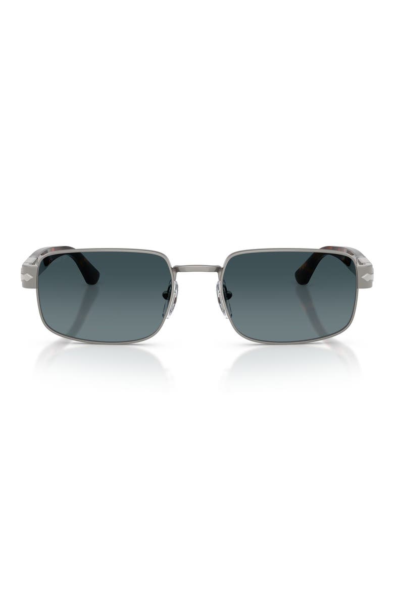 58mm Polarized Gradient Pillow Sunglasses, Main, color, GUNMETAL / POLAR GRADIENT BLUE