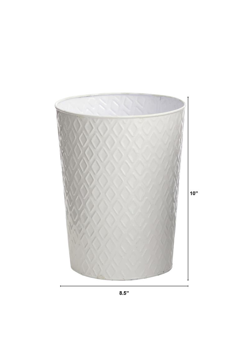 10-in Embossed Tin Planter, Alternate, color, White