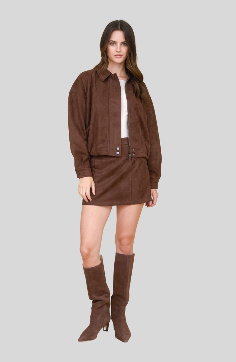 Blu Pepper Faux Suede Jacket, Alternate, color,