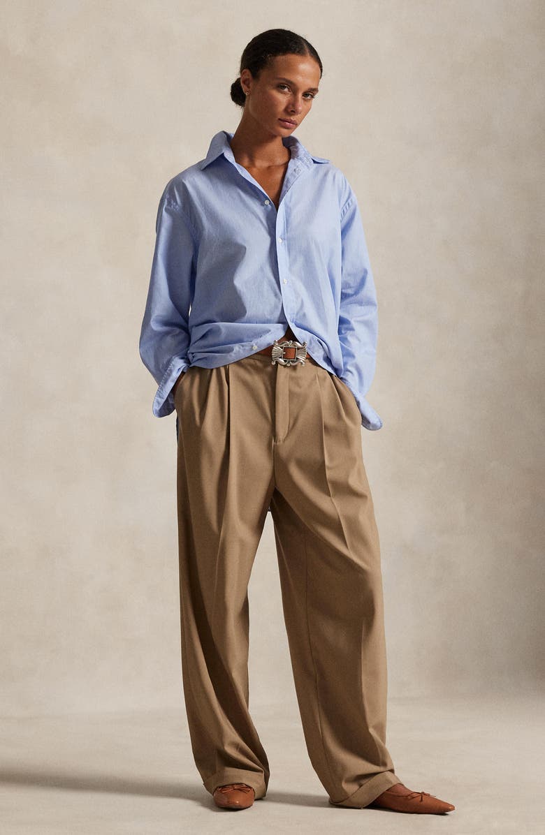 Polo Ralph Lauren Cotton Poplin Button-Down Shirt, Alternate, color, Classic Medium Blue