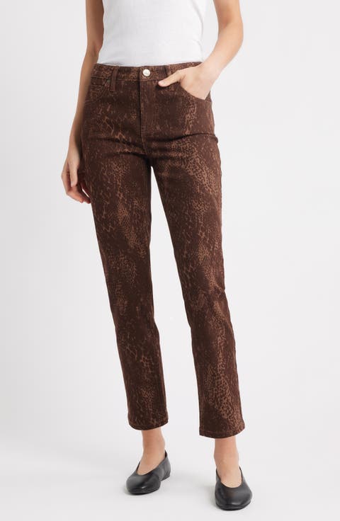 Snakeskin Print Ankle Skinny Jeans