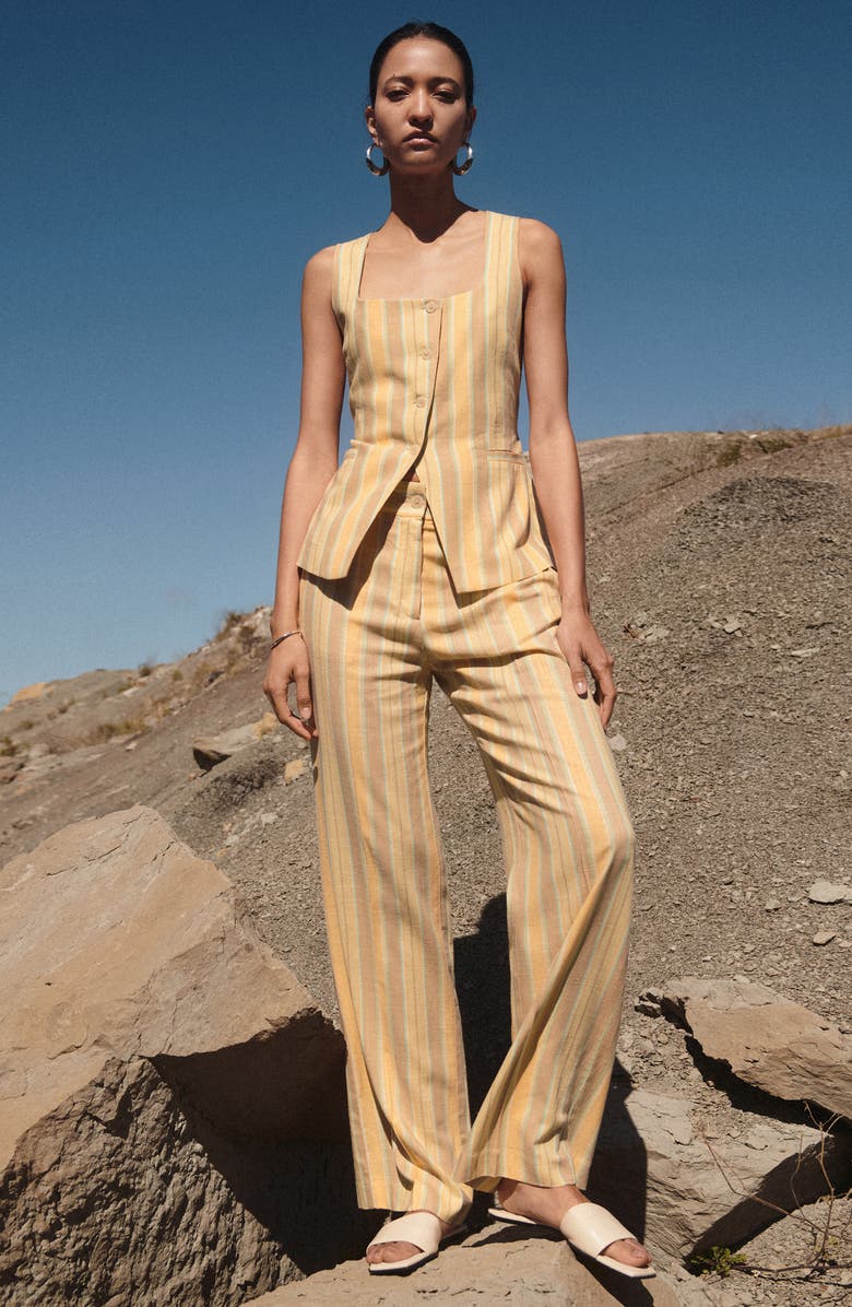 MANGO Stripe Pants, Alternate, color,