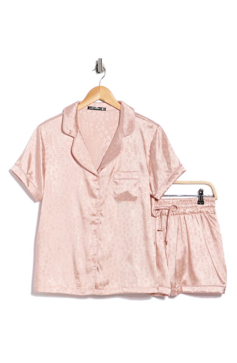 Tart Dixie Floral Satin Shorts Pajamas, Alternate, color, Plum Blossom-Mauv
