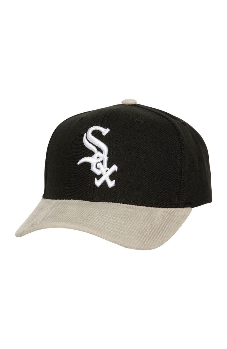 Mitchell & Ness Men's Mitchell & Ness Black/Gray Chicago White Sox Corduroy Pro Snapback Hat, Main, color, 