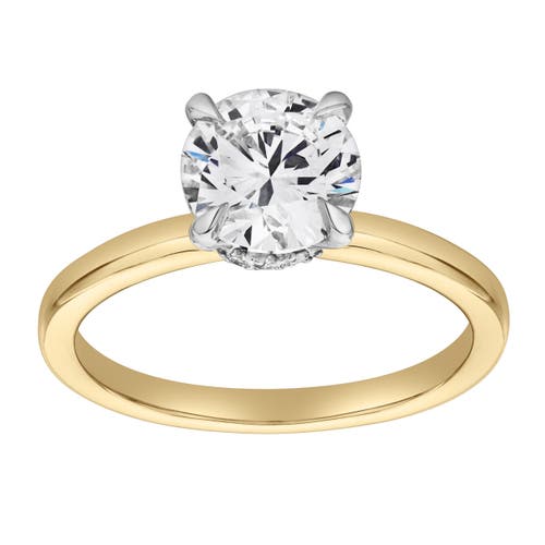 Luvmyjewelry Lila 14k Gold Round Lab Grown Diamond Hidden Halo Ring In 14k Yellow Gold