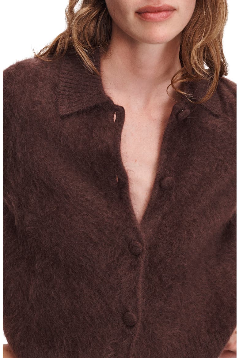 Jada Brushed Cashmere Cardigan, Alternate, color, DARK BROWN