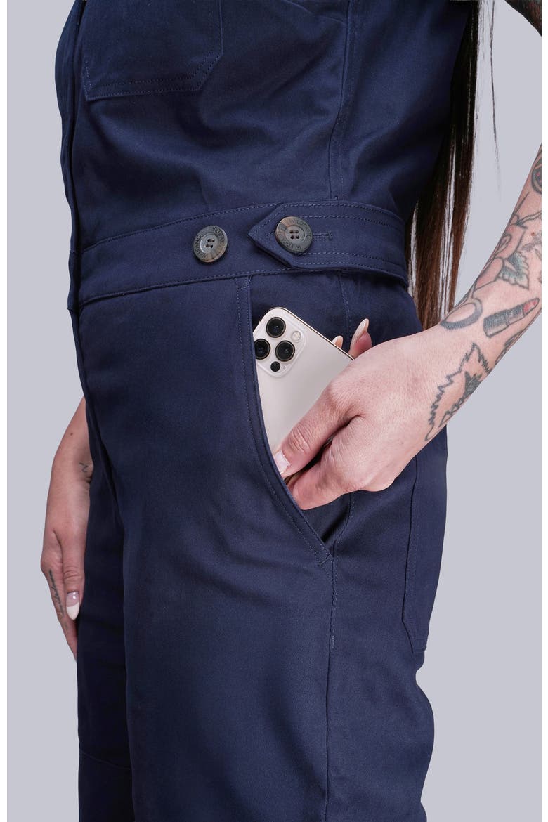 The Essential Sleeveless High Waisted Coverall, Alternate, color, NAVY