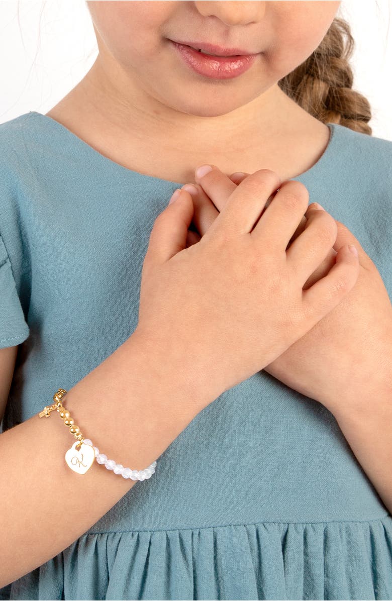 Tiny Blessings 14K Gold Signature White Crystal with Cross Bracelet, Alternate, color, 14K Gold - K