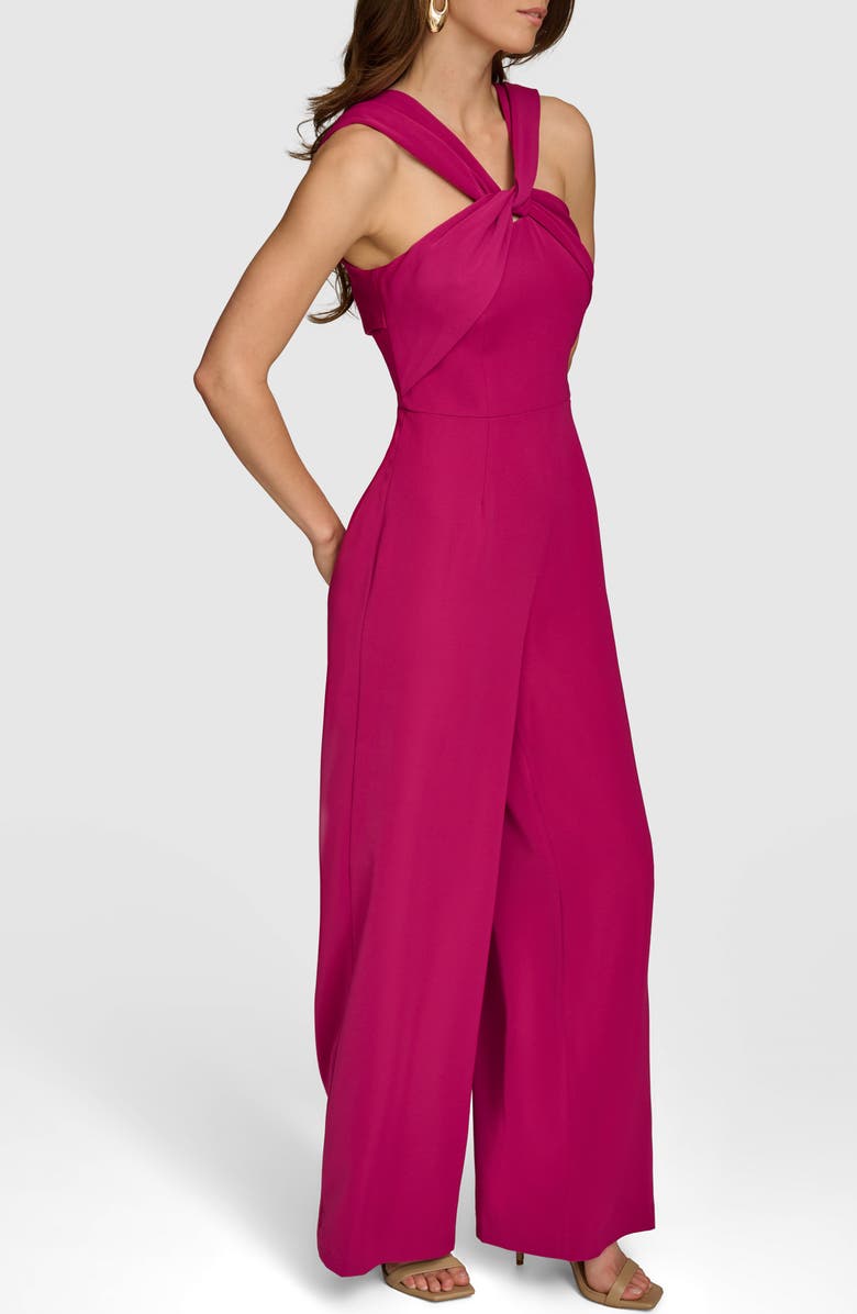 Donna Karan New York Sleeveless Wide Leg Jumpsuit, Alternate, color, Cactus Flower