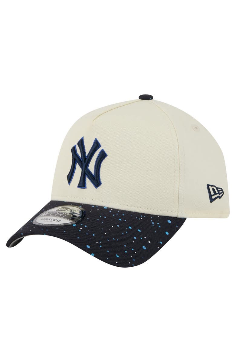 New Era Men's New Era Cream New York Yankees Speckle A-Frame 9FORTY Adjustable Hat, Main, color, Cream