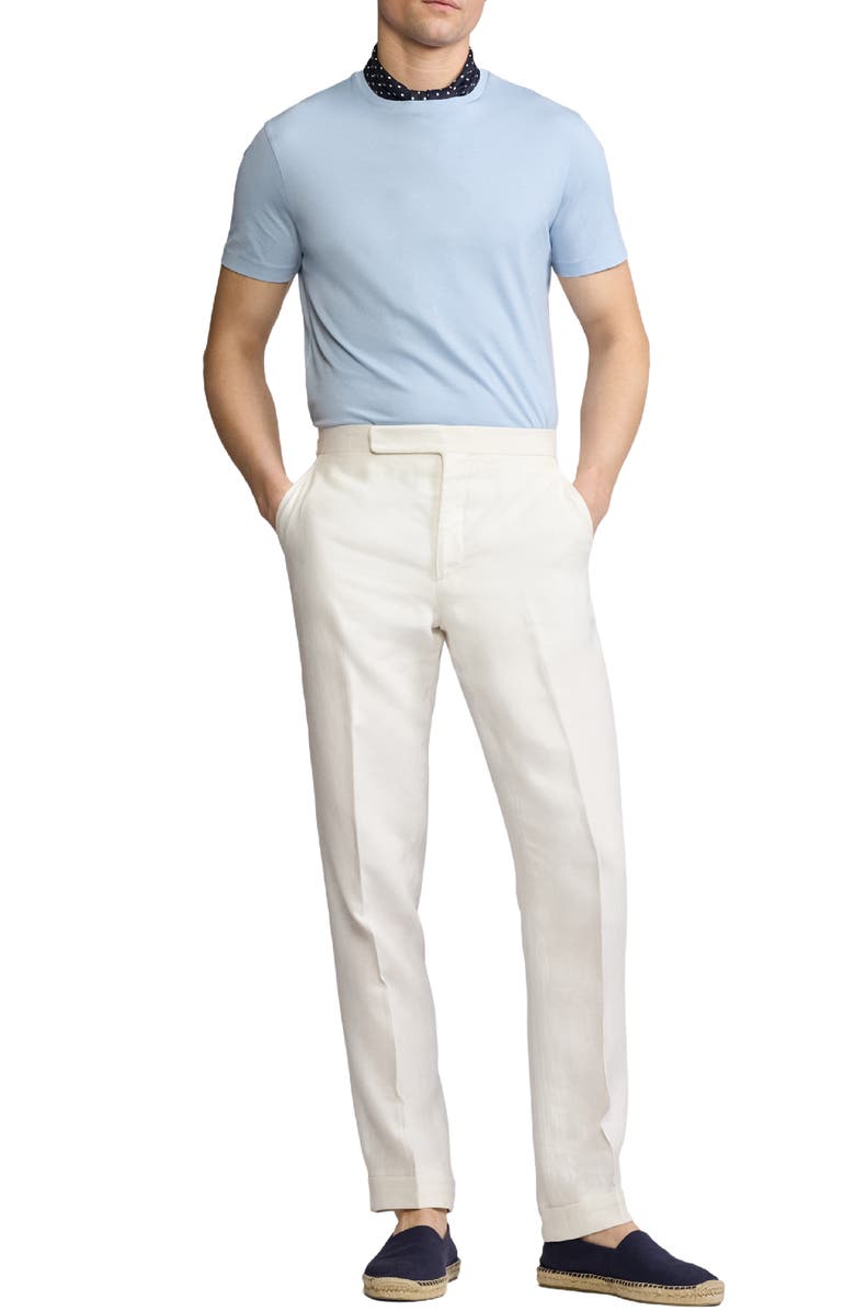 Ralph Lauren Purple Label Luxury Lisle Crewneck T-Shirt, Alternate, color, Chambray Blue