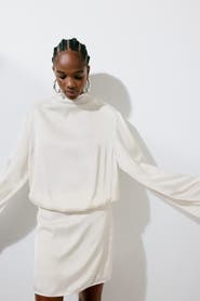 H&M Draped Satin Dress