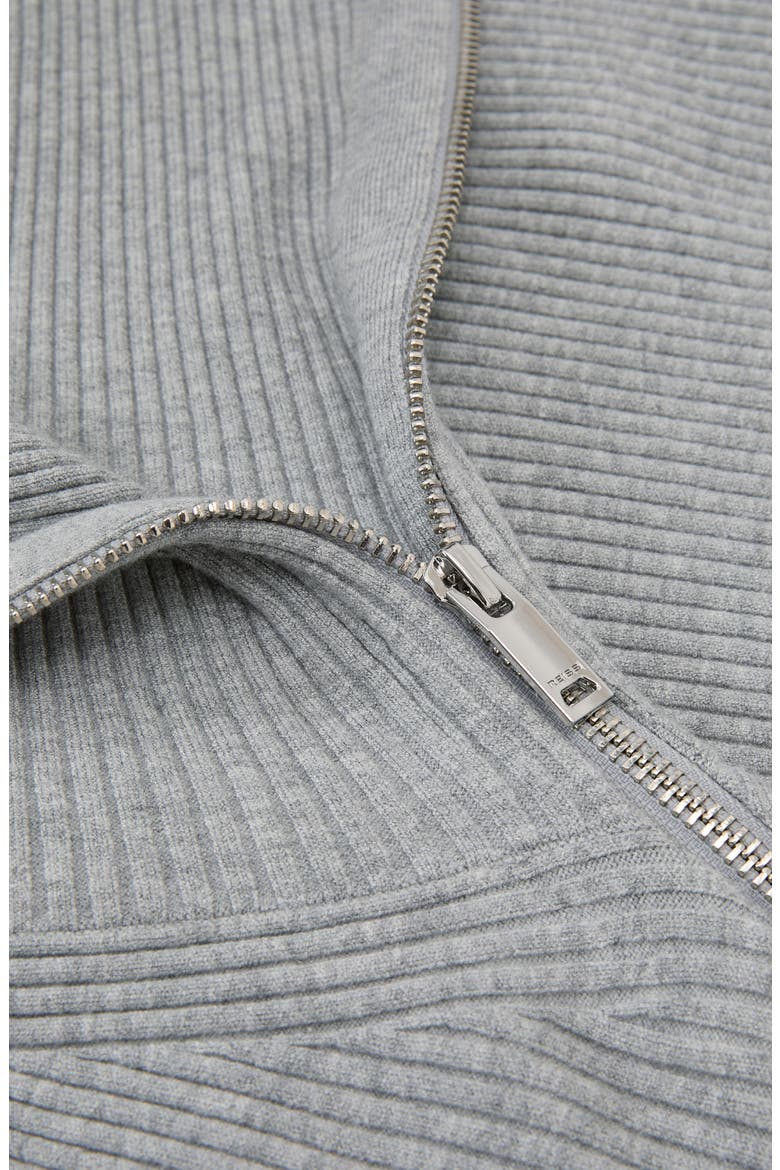 Leena Off the Shoulder Ribbed Sweater, Alternate, color, GREY MARL