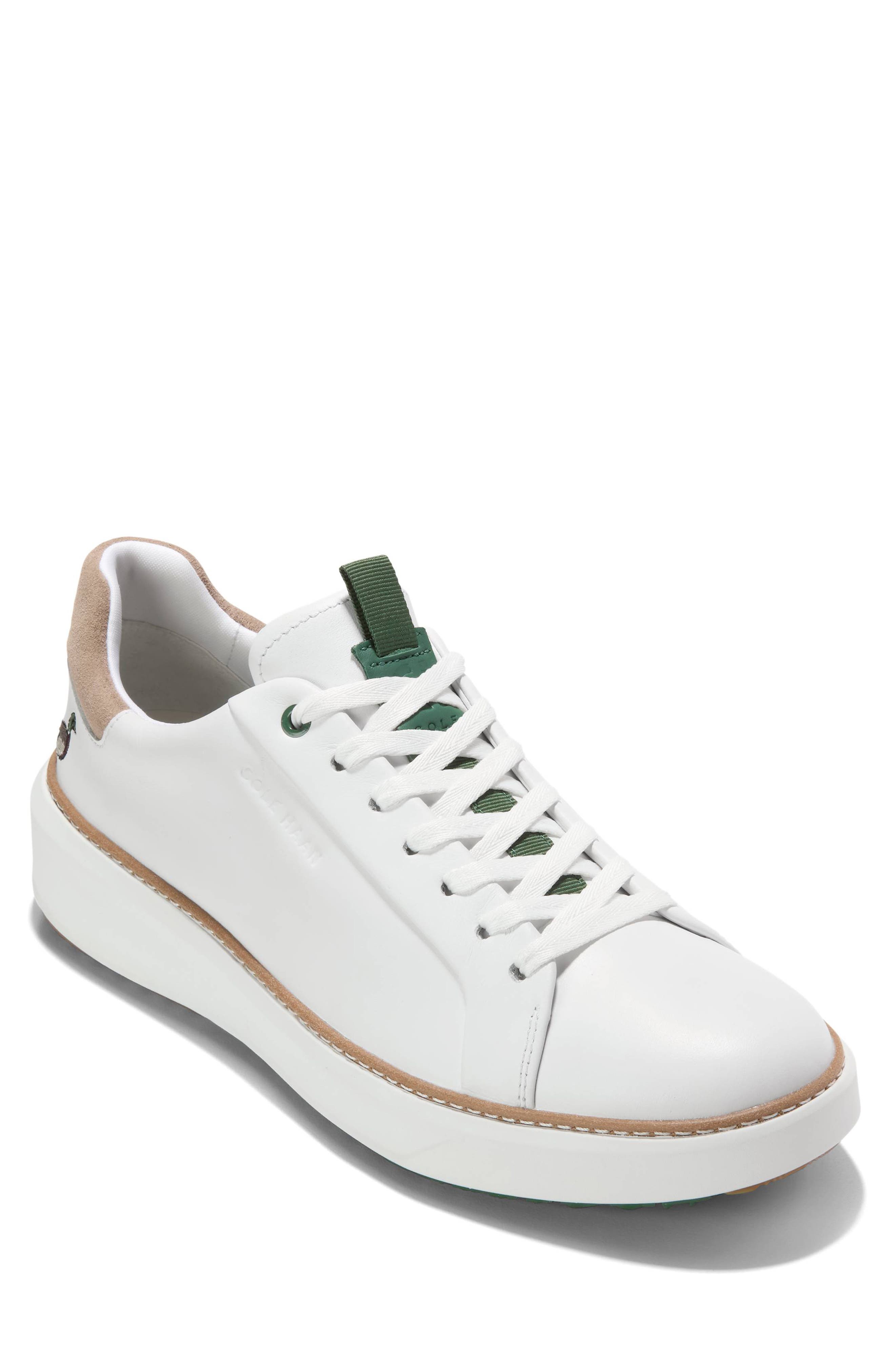 Cole Haan GrandPro Topspin Waterproof Golf Shoe, Main, color, Optic White/ Myrtle