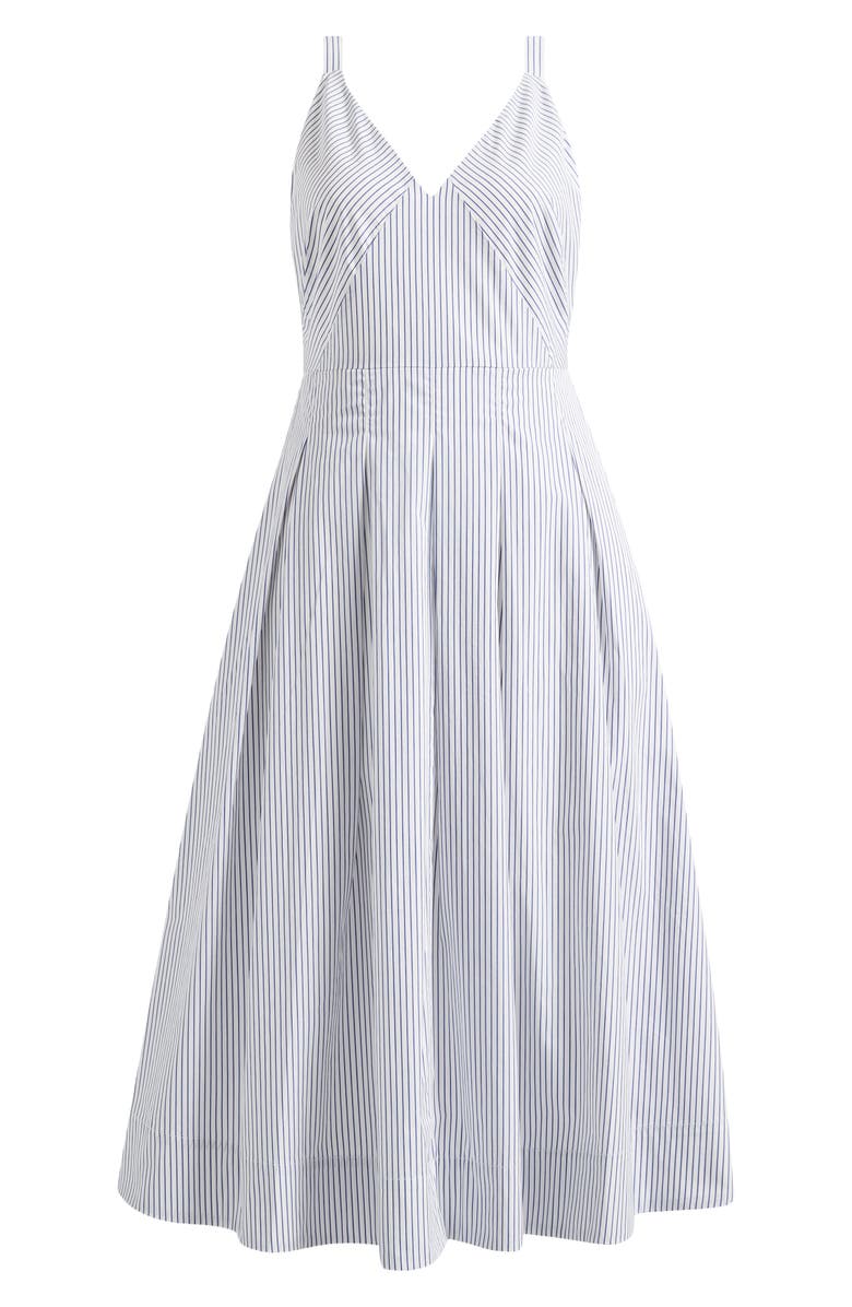 Alex Mill Abby Stripe Cotton Poplin Fit & Flare Dress, Alternate, color, White/ Blue Stripe