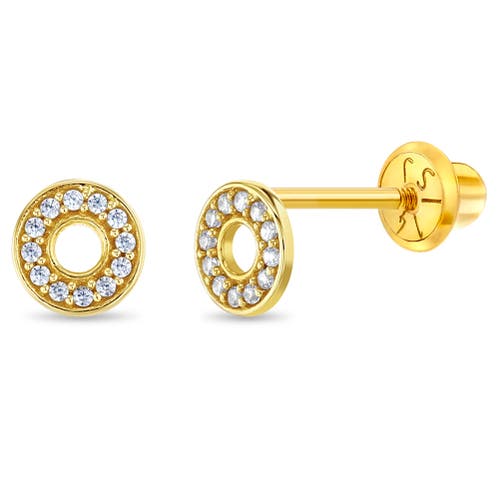 In Season Jewelry 14K Round Cubic Zirconia Encrusted Earrings in Gold at Nordstrom