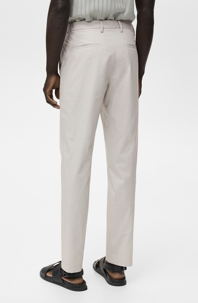 MANGO Slim Fit Cotton Pants, Alternate, color, Ice Grey