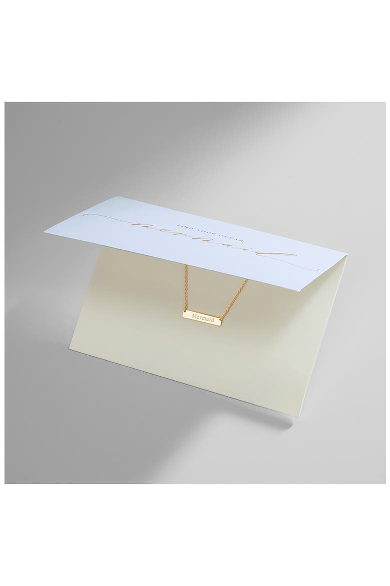 14K Yellow Gold Plated Sterling Silver Inspirational Bar Pendant Necklace, Main, color, GOLD - MERMAID