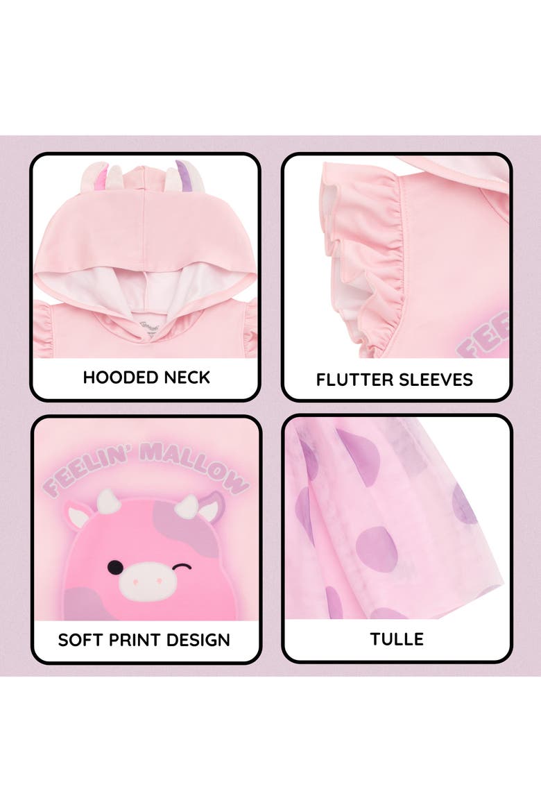 Hooded Tutu Dress, Alternate, color, Pink Lavender Cow