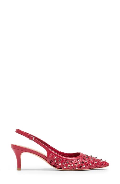 Cinq À Sept Rena Cage Studded Slingback Pointed Toe Pump In Burgundy
