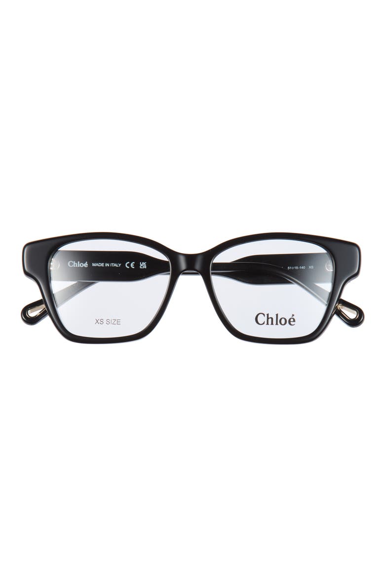 51mm Cat Eye Optical Frames, Main, color, BLACK BLACK TRANSPARENT
