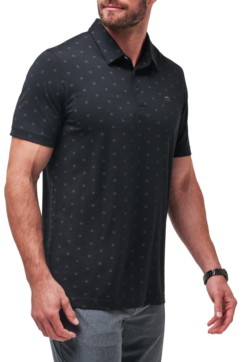 Beach Pit Medallion Print Polo, Alternate, color, BLACK