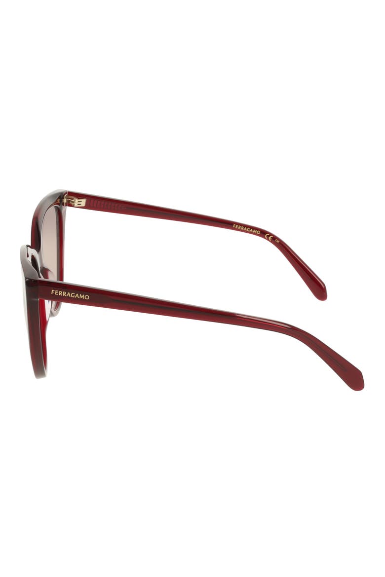56mm Gradient Cat Eye Sunglasses, Alternate, color, TRANSPARENT WINE