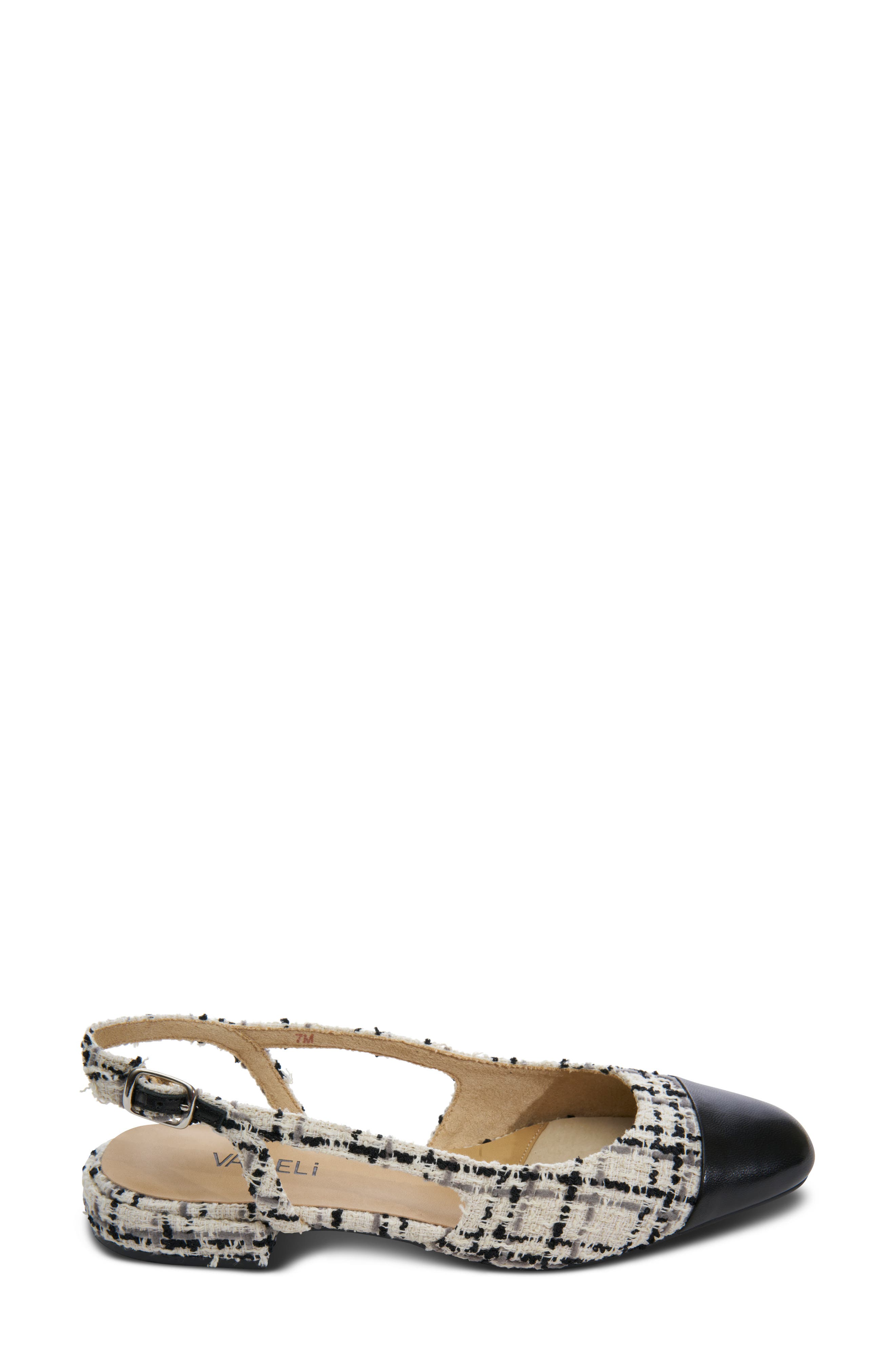 Tisha Cap Toe Slingback Flat, Alternate, color, OFF WHITE