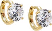BY ADINA EDEN CZ Solitaire Four Prong Huggie Earring