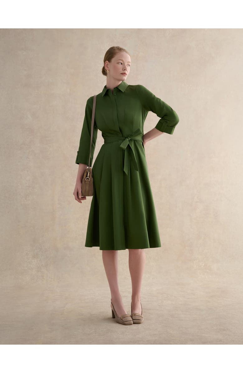 HOBBS LONDON Brigitta Midi Dress, Alternate, color, Pine Green