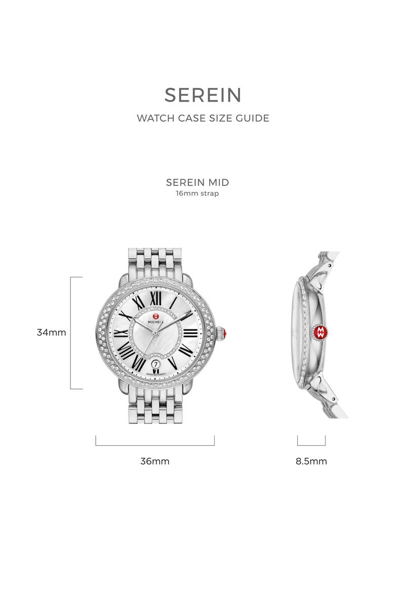MICHELE Serein Diamond Bracelet Watch, 36mm x 34mm, Alternate, color, 