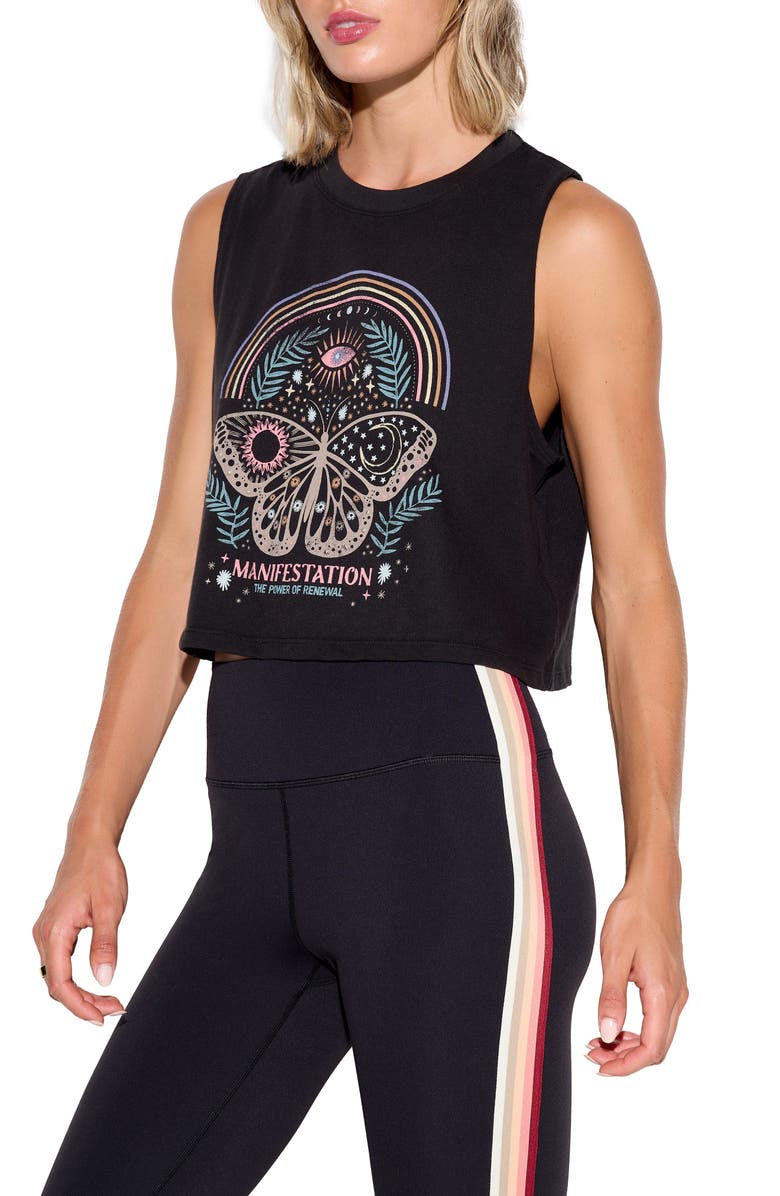 Spiritual Gangster Manifest Spirit Crop Top, Alternate, color, Black