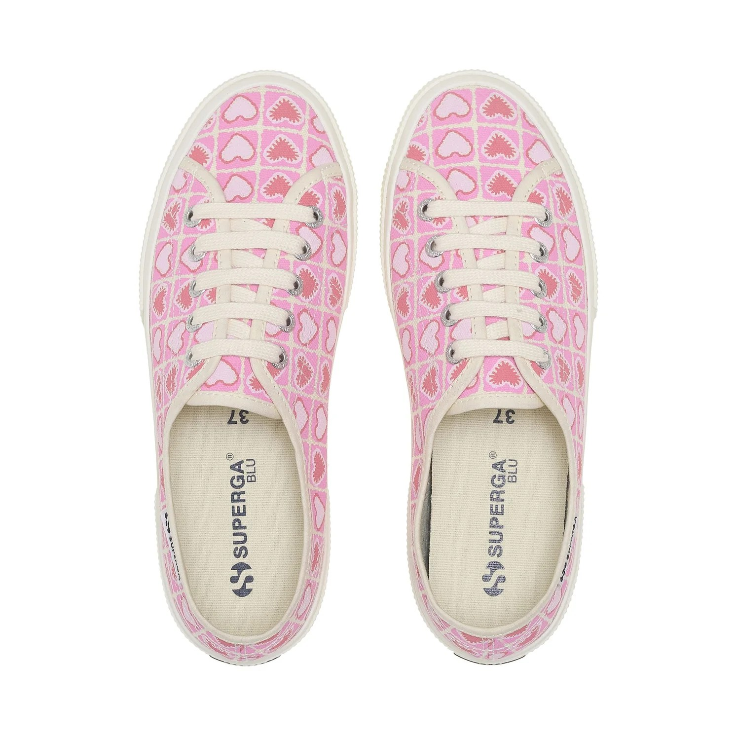 Superga 3750 Heart Crochet Print Leggera Sneakers, Alternate, color, Pink Beige Coral