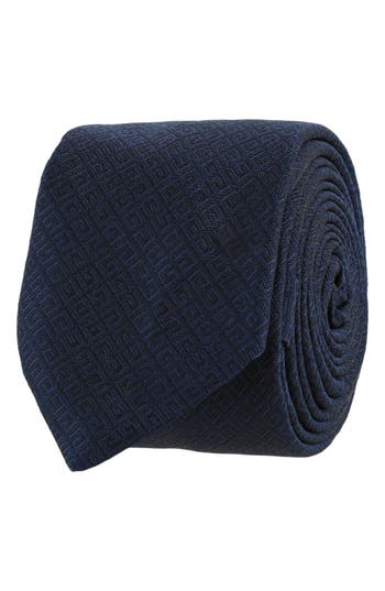 Givenchy 4g Jacquard Silk Tie In Gray