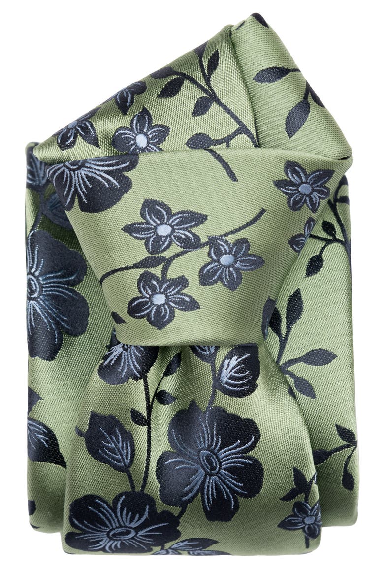 Silvio - Extra Long Silk Jacquard Tie for Men, Alternate, color, Green