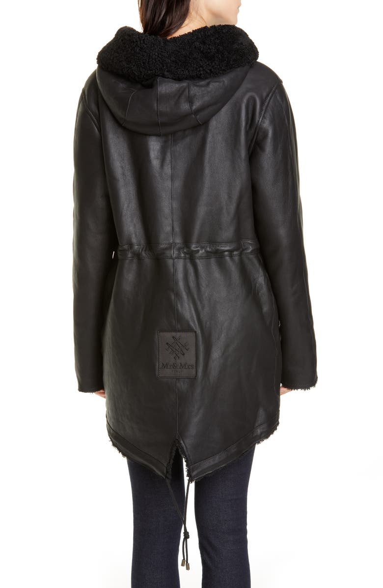 Mr & Mrs Italy Reversible Genuine Shearling Parka, Alternate, color,
